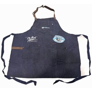 Hedley & Bennett WAX CANVAS & Leather Chef's Apron Professional Apron - Blue